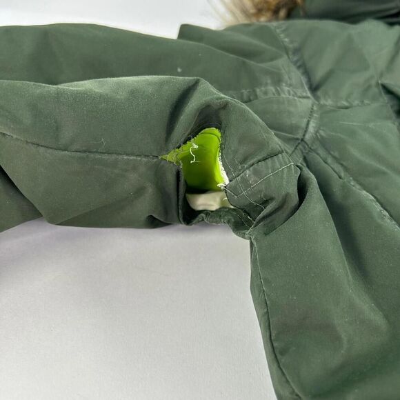 Sam Edelman Jinny Down Parka Jacket Size M Faux Fur Hooded Coat Olive Green - Picture 8 of 12